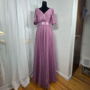 Lavender Sequin Maxi Dress